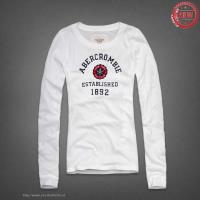 dames abercrombie fitch lang tees established 1892 wit Goedkope Retail btvho349